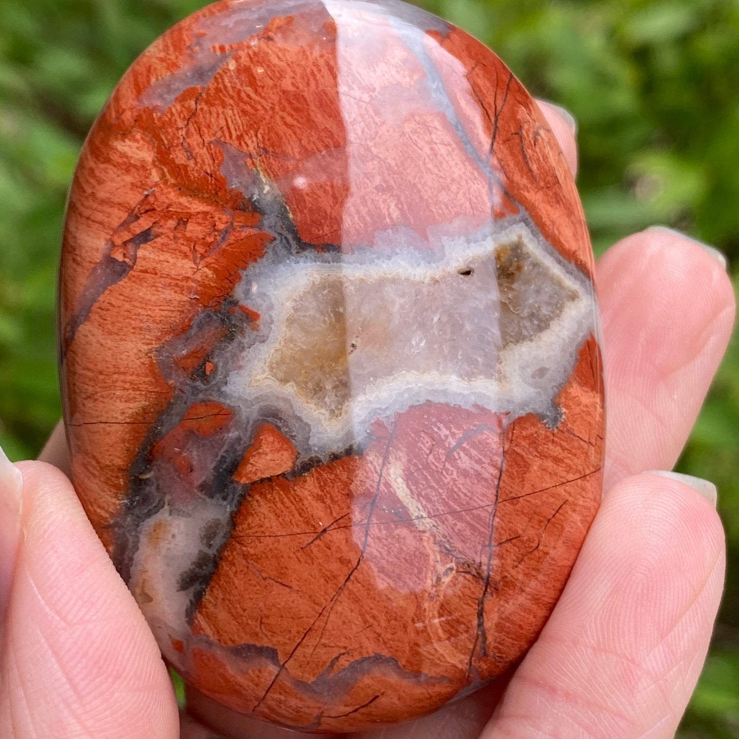 Red Jasper Palm Stone