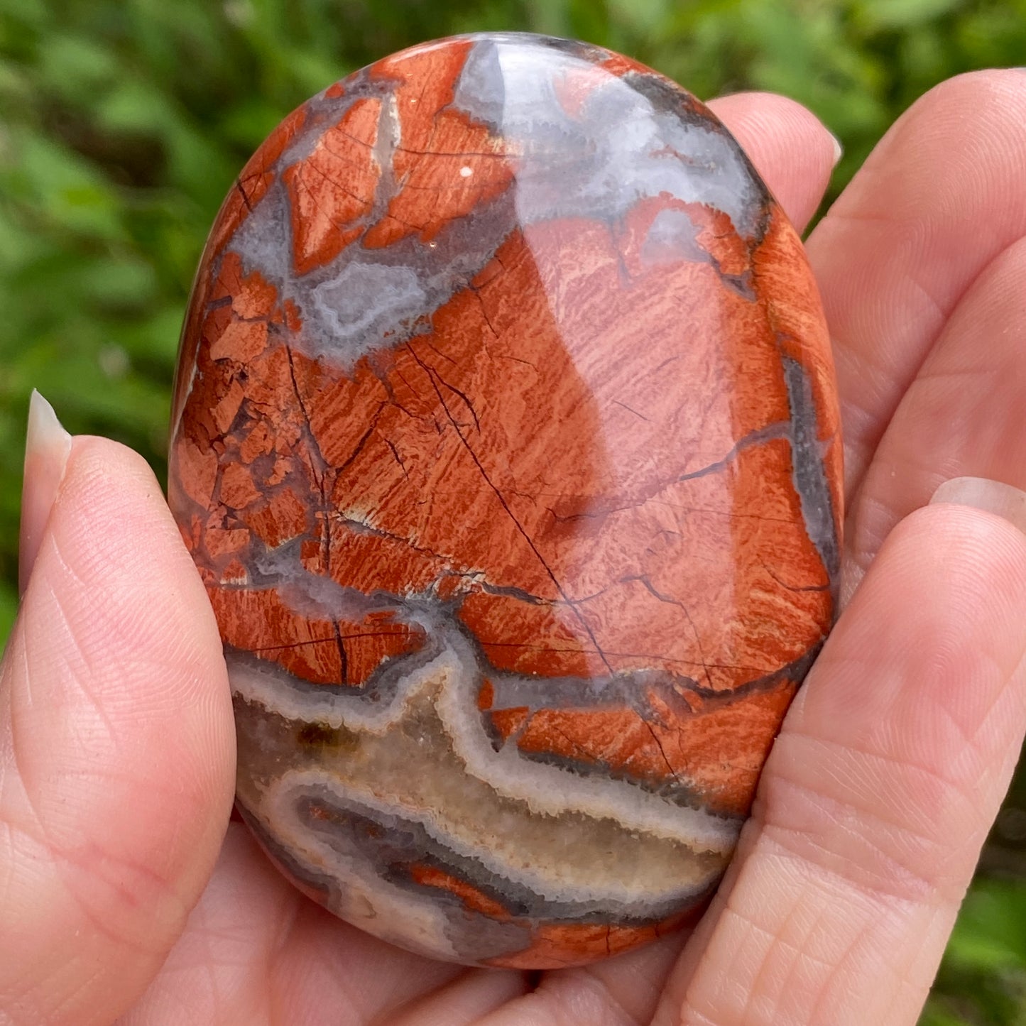 Red Jasper Palm Stone