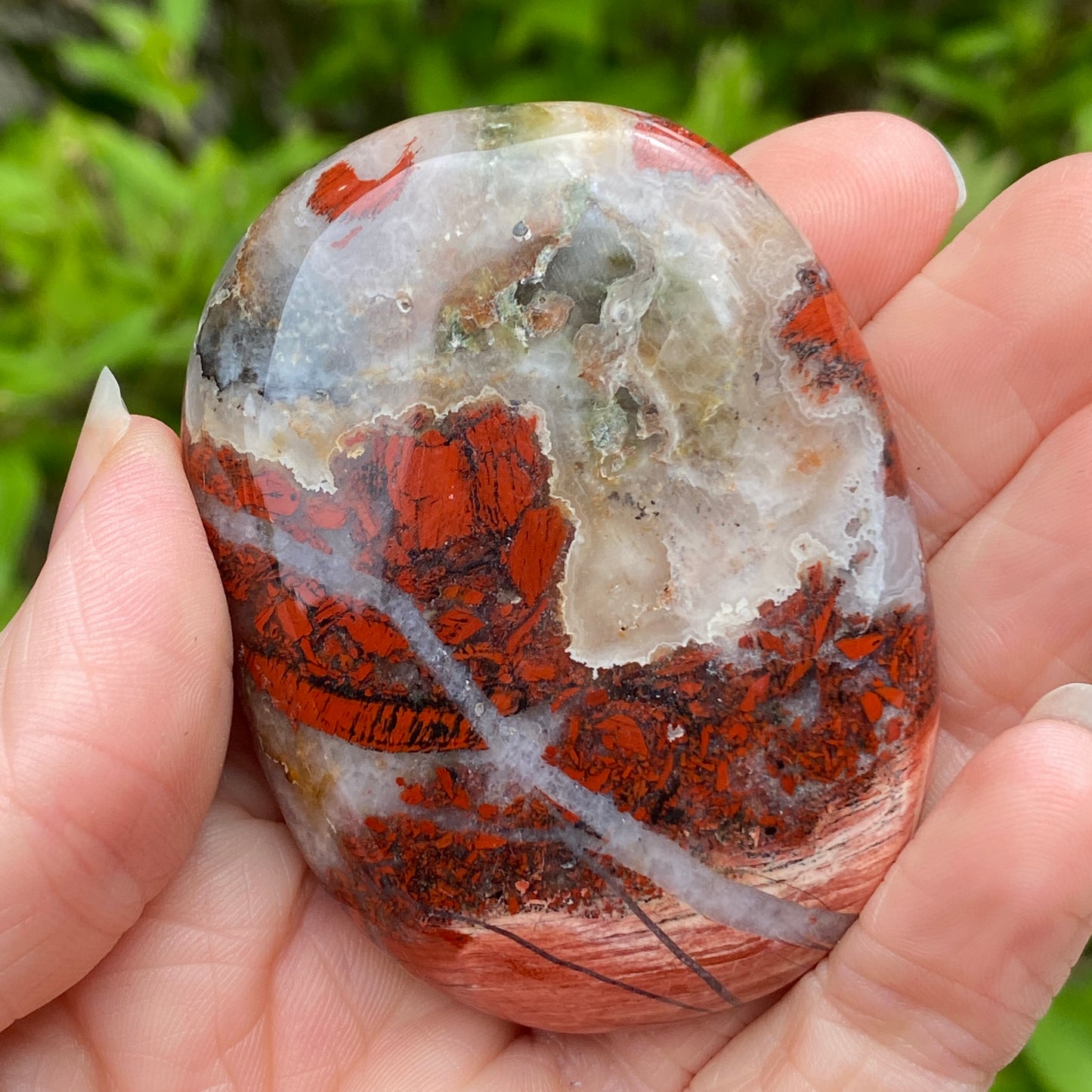 Red Jasper Palm Stone