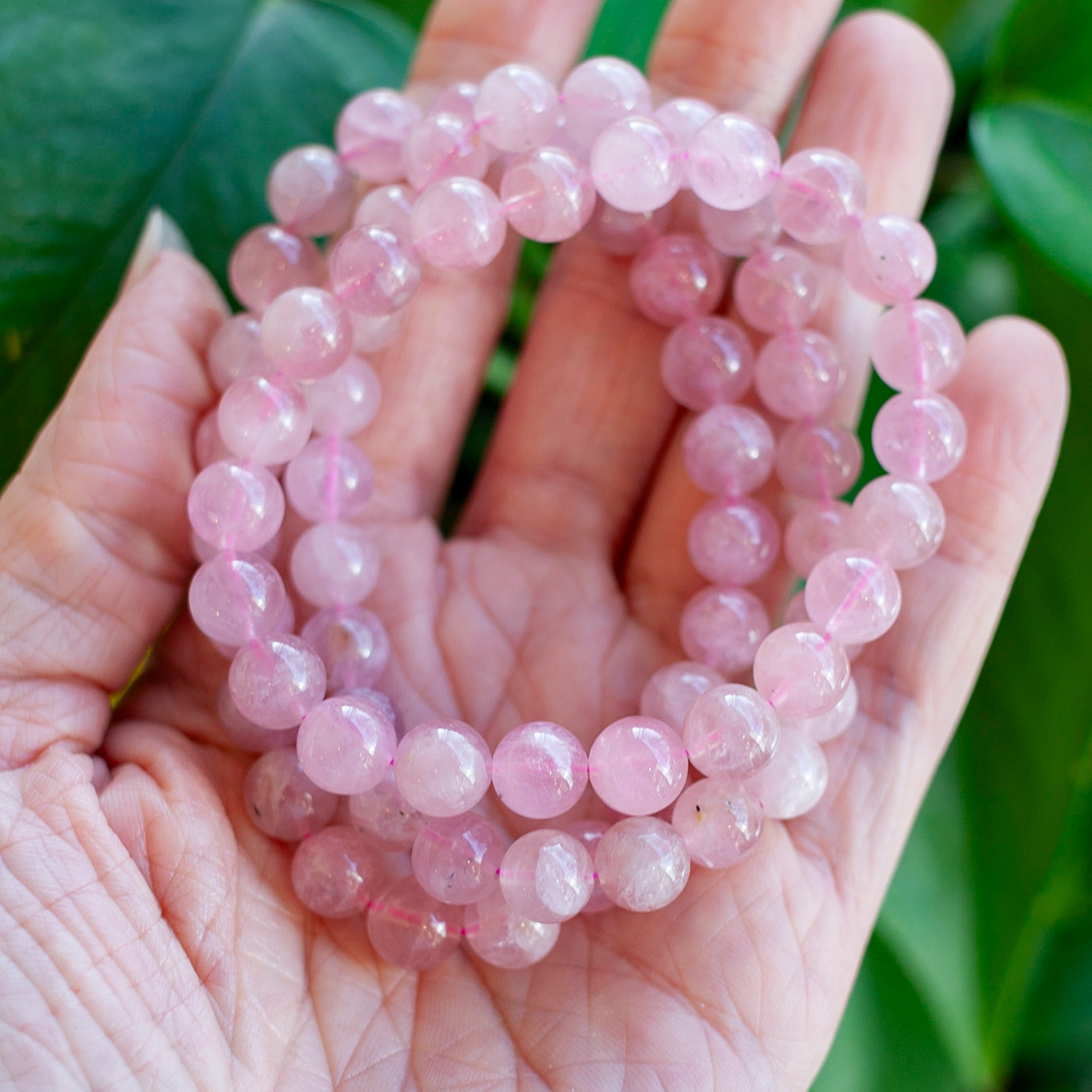 Gemmy Rose Quartz Bead Bracelet, 8mm