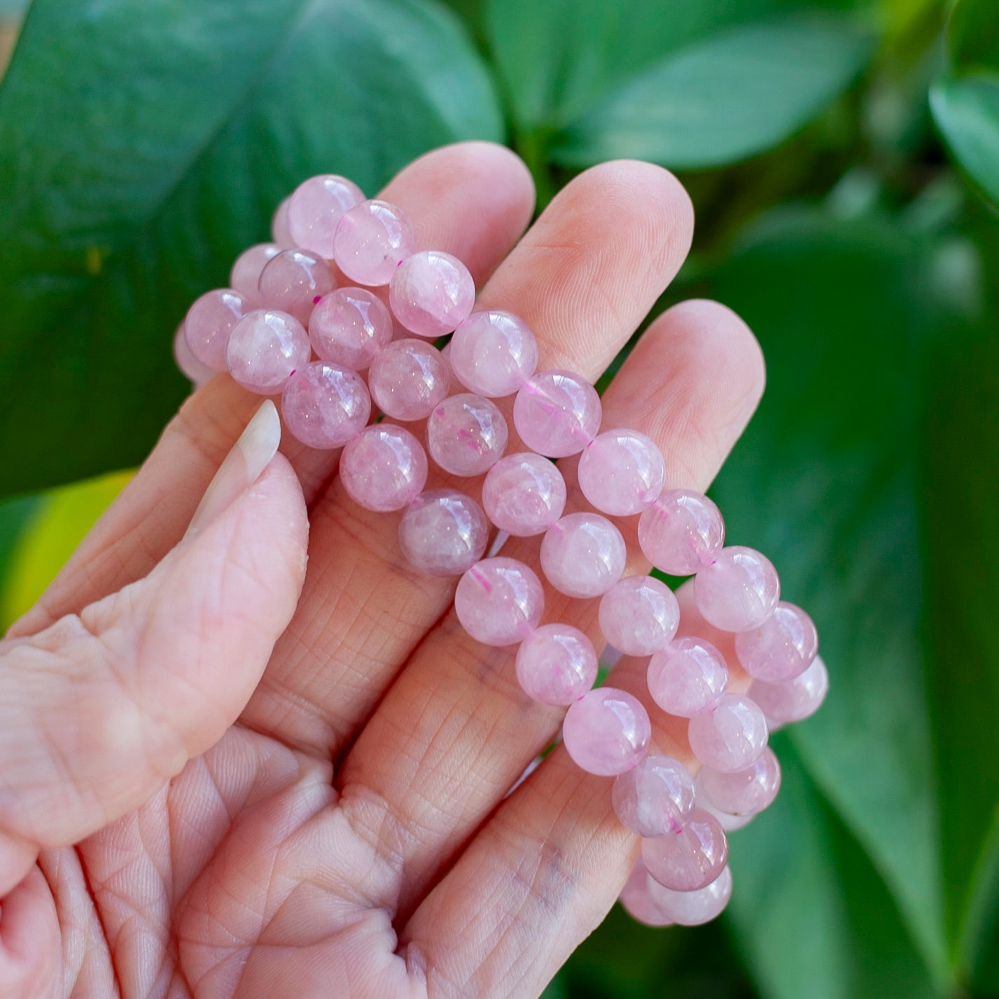 Gemmy Rose Quartz Bead Bracelet, 8mm