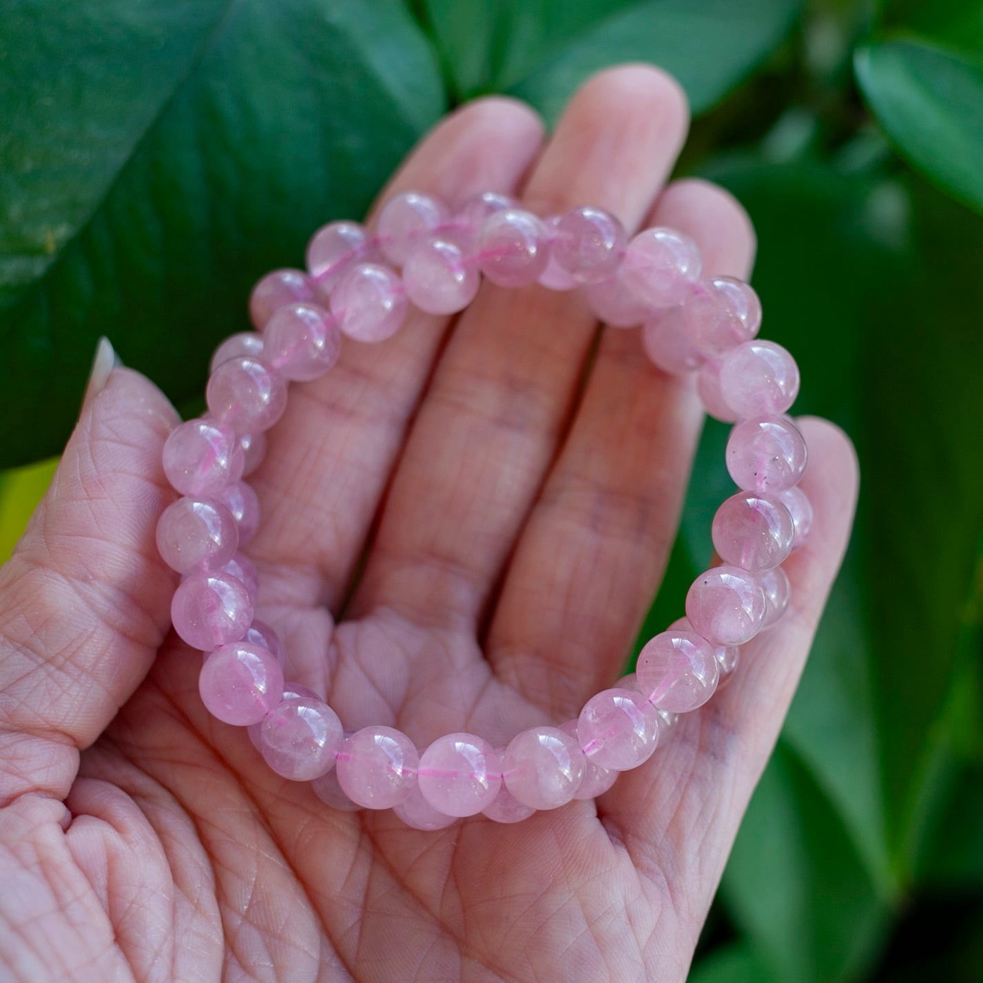 Gemmy Rose Quartz Bead Bracelet, 8mm