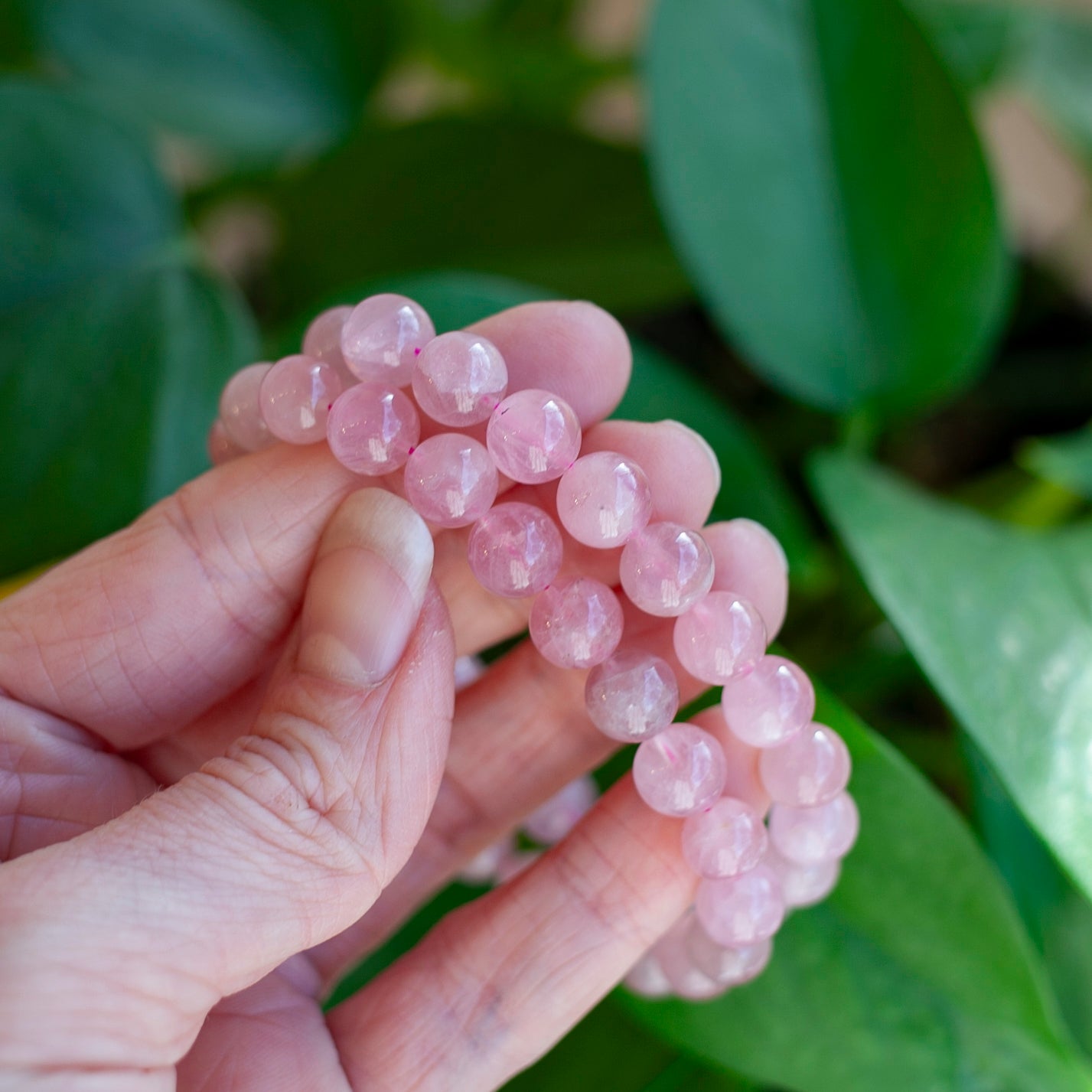 Gemmy Rose Quartz Bead Bracelet, 8mm