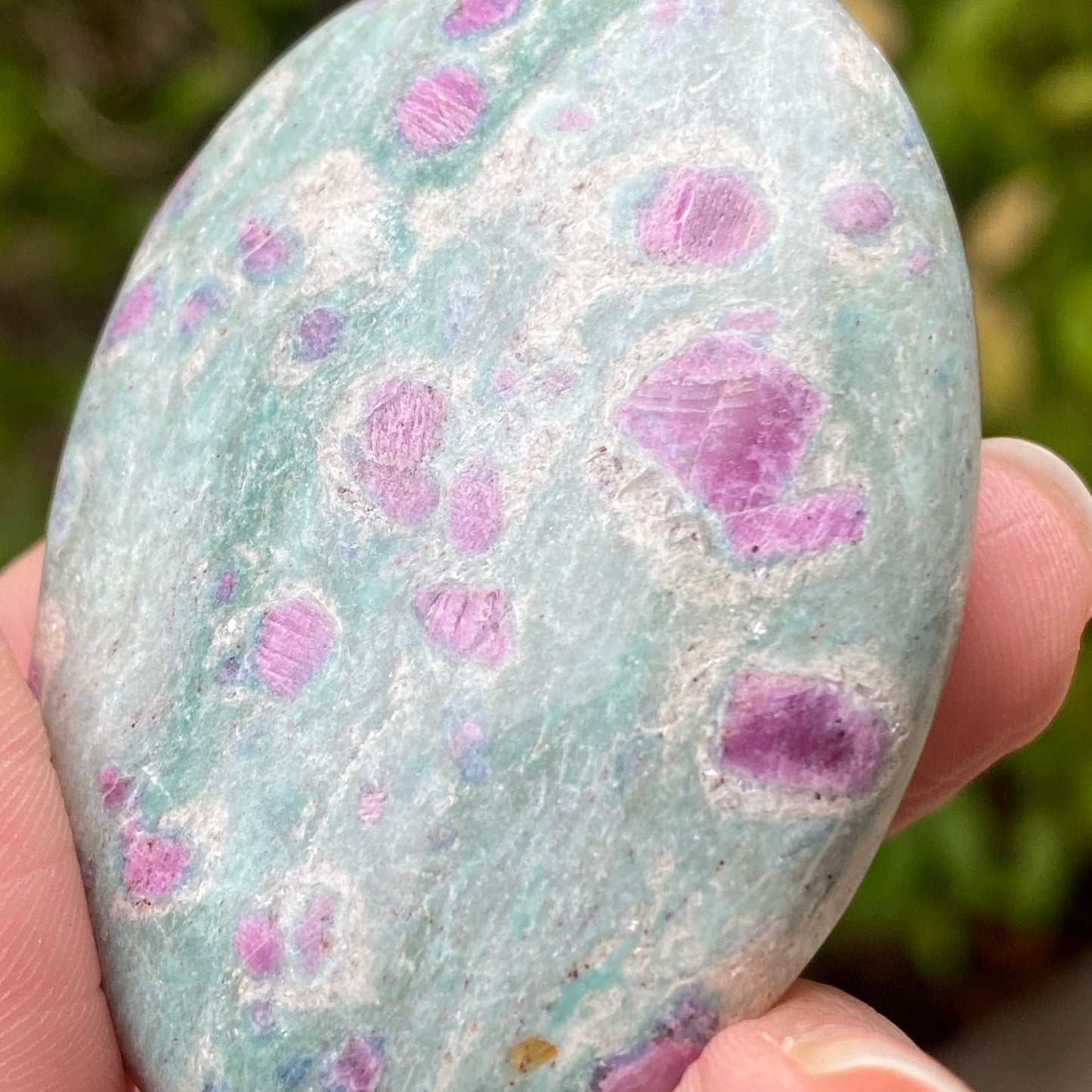 Ruby Fuchsite Palm Stone