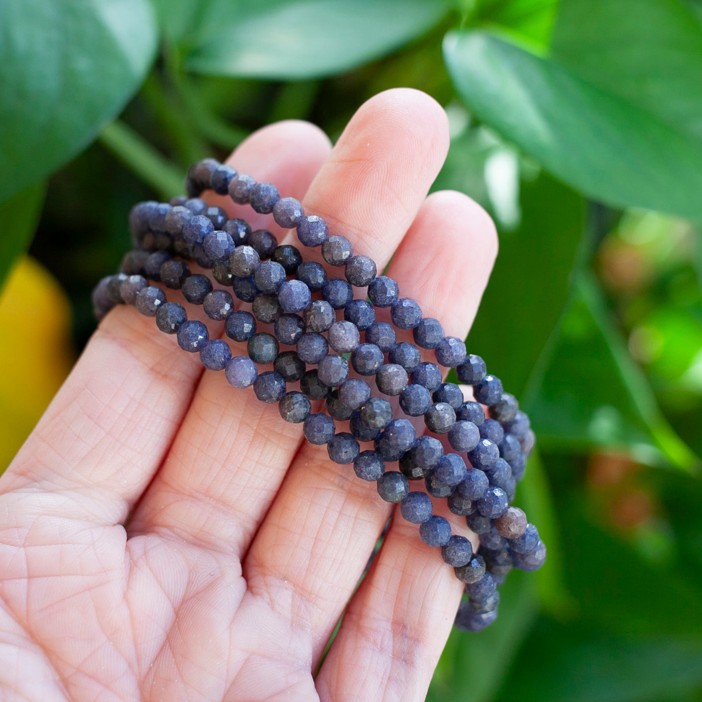 Faceted Natural Sapphire Bracelet, 4-5mm
