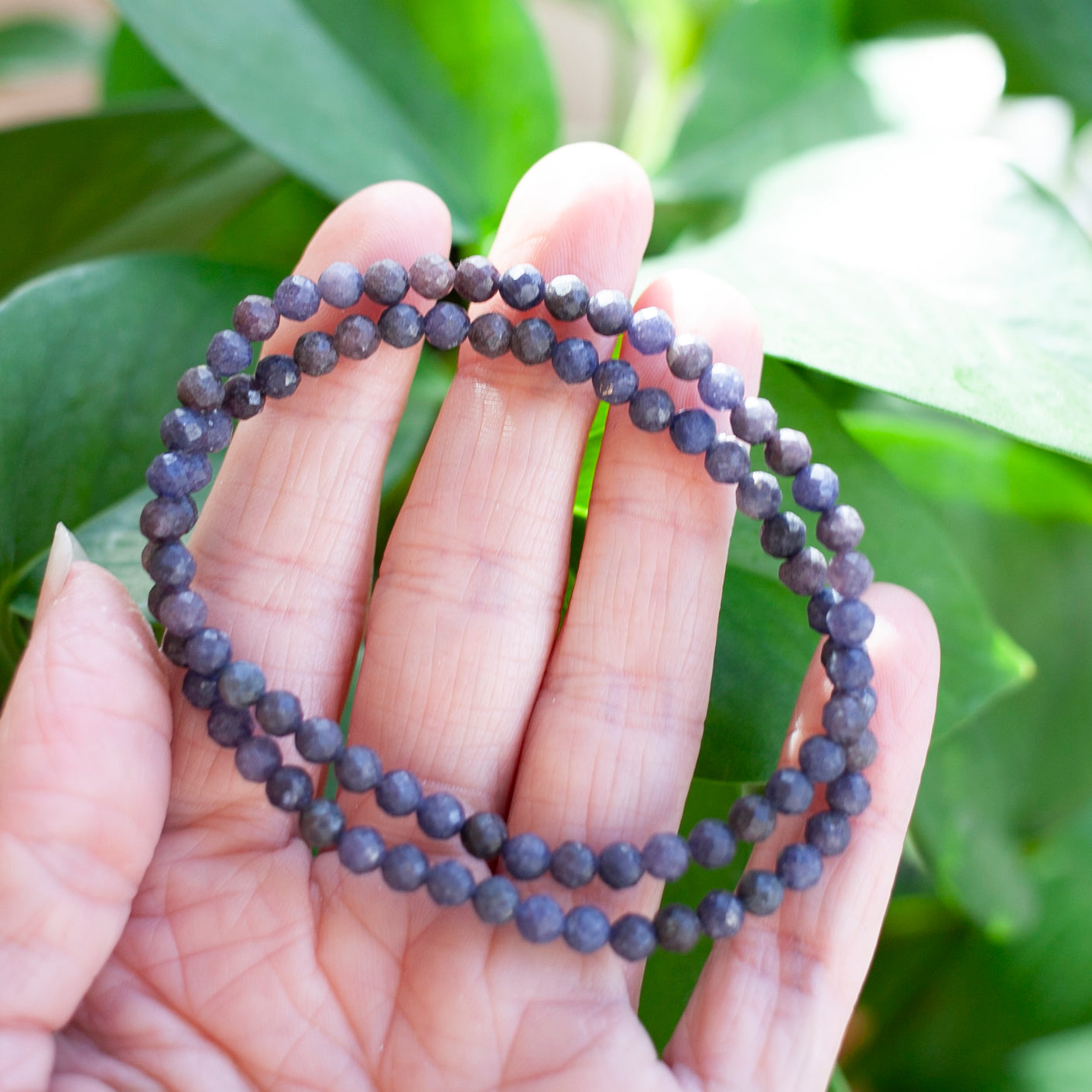 Faceted Natural Sapphire Bracelet, 4-5mm
