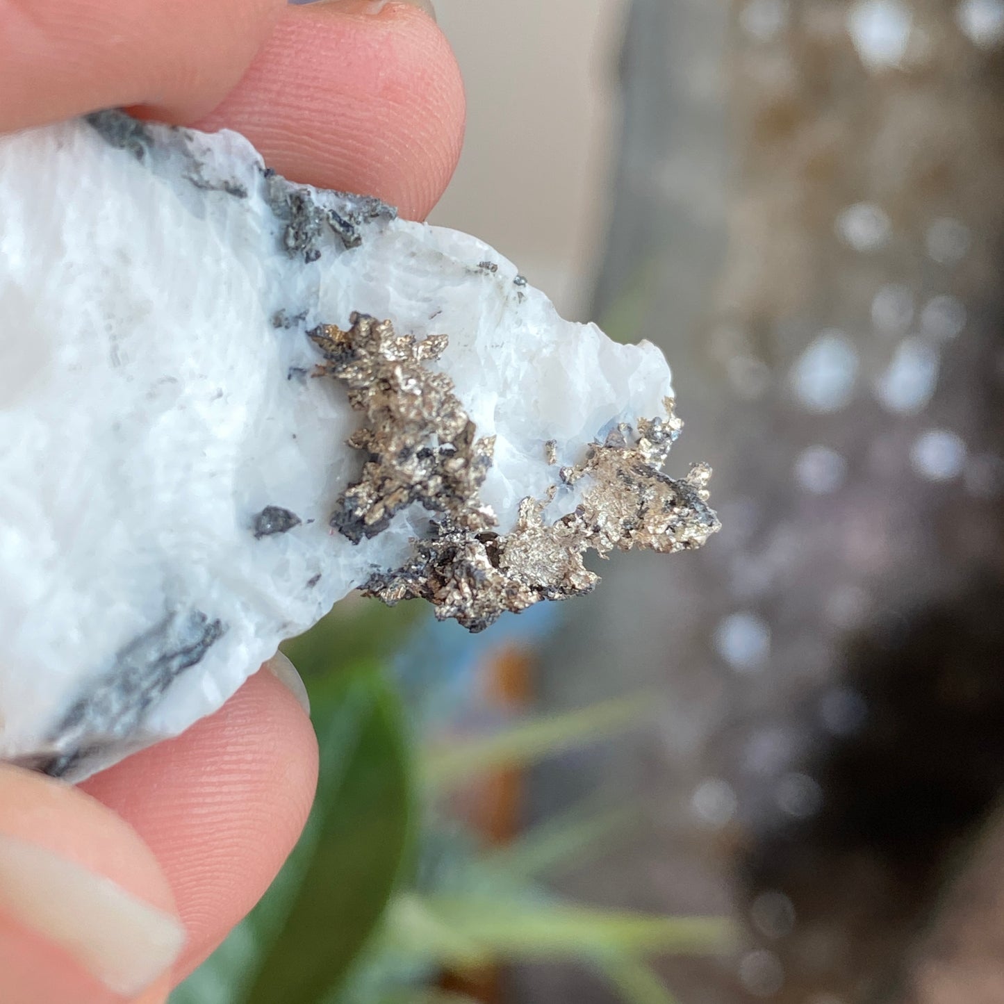 Native Silver on Calcite, Zgounder Morocco
