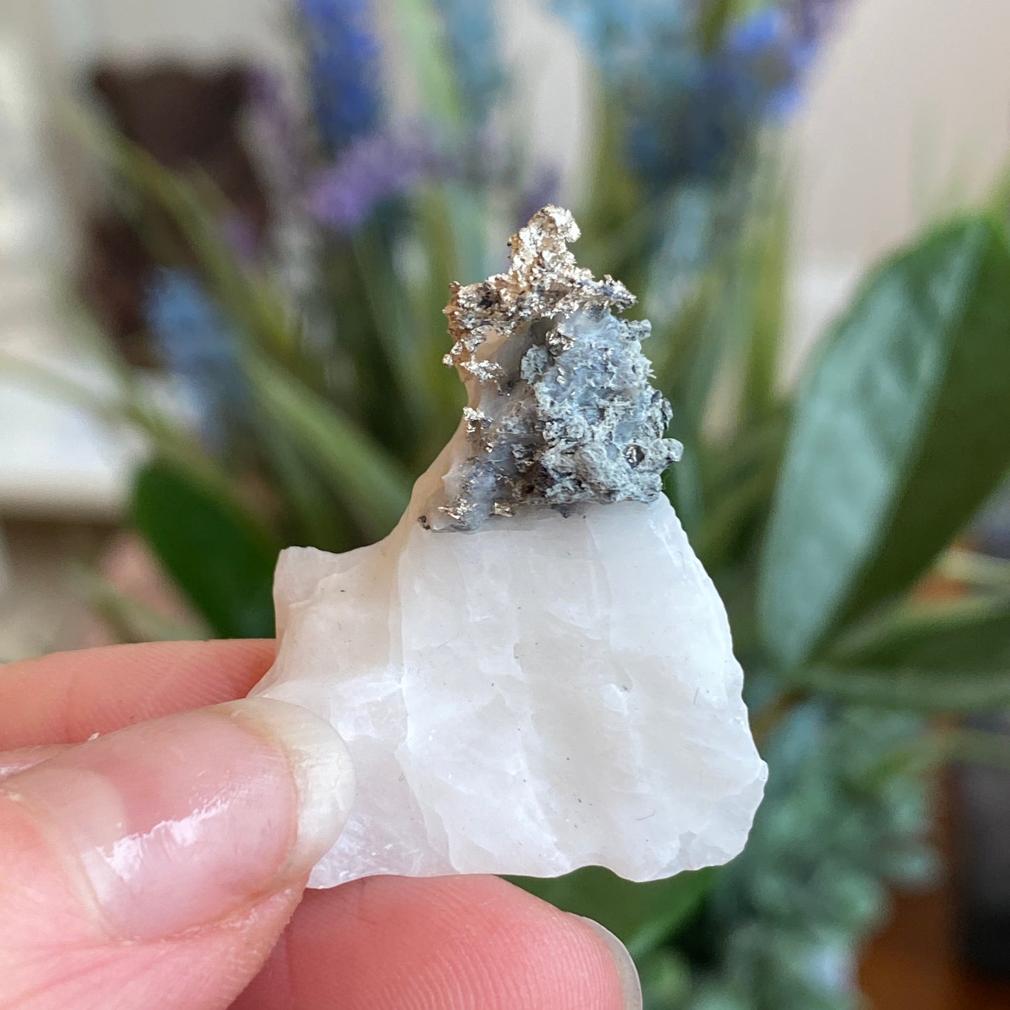 Native Silver on Calcite, Zgounder Morocco