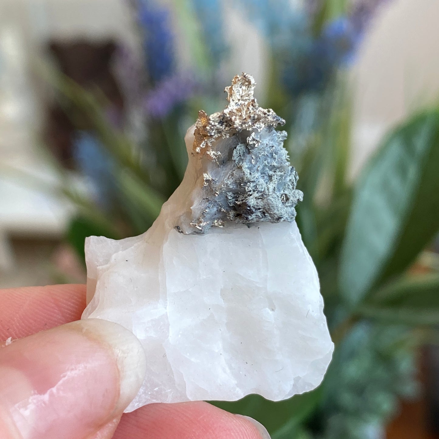 Native Silver on Calcite, Zgounder Morocco