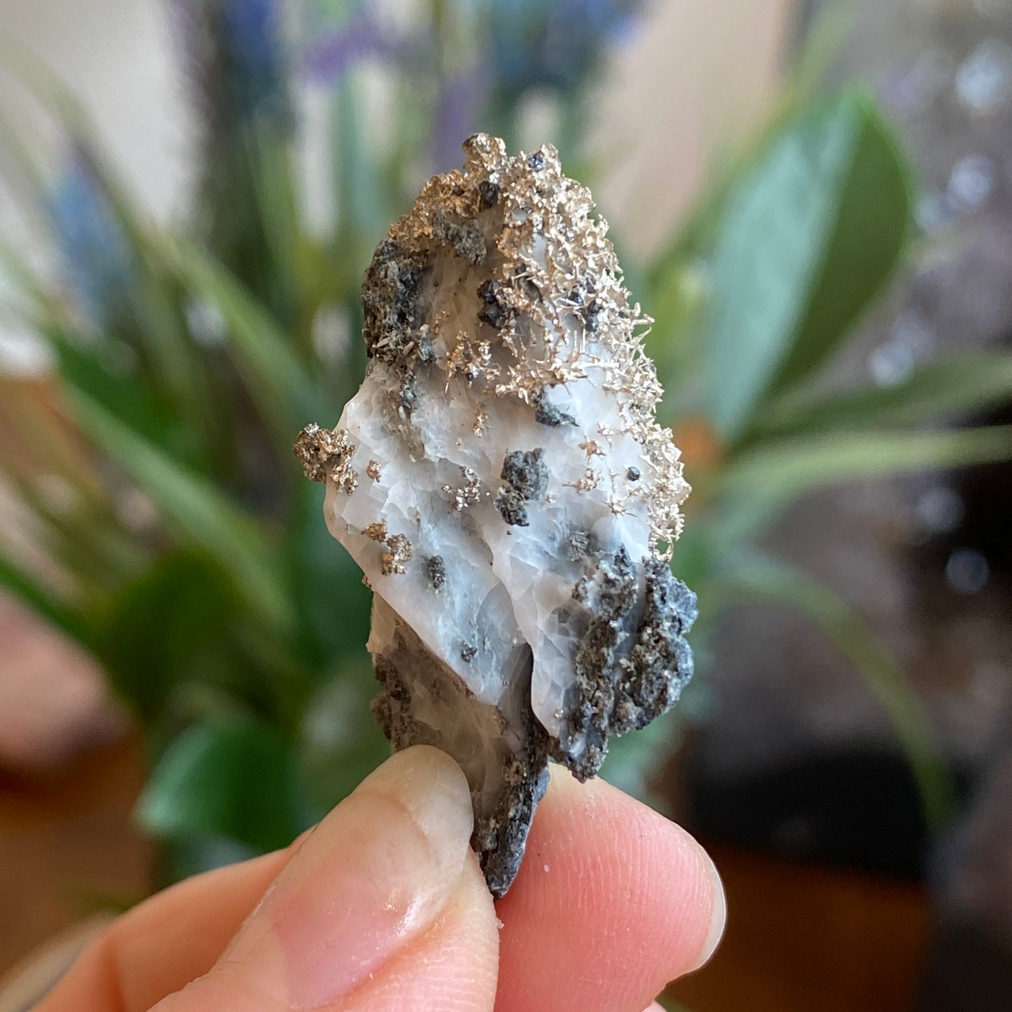 Native Silver on Calcite, Zgounder Morocco