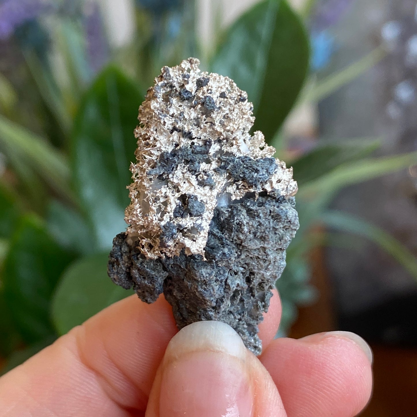 Native Silver on Calcite, Zgounder Morocco