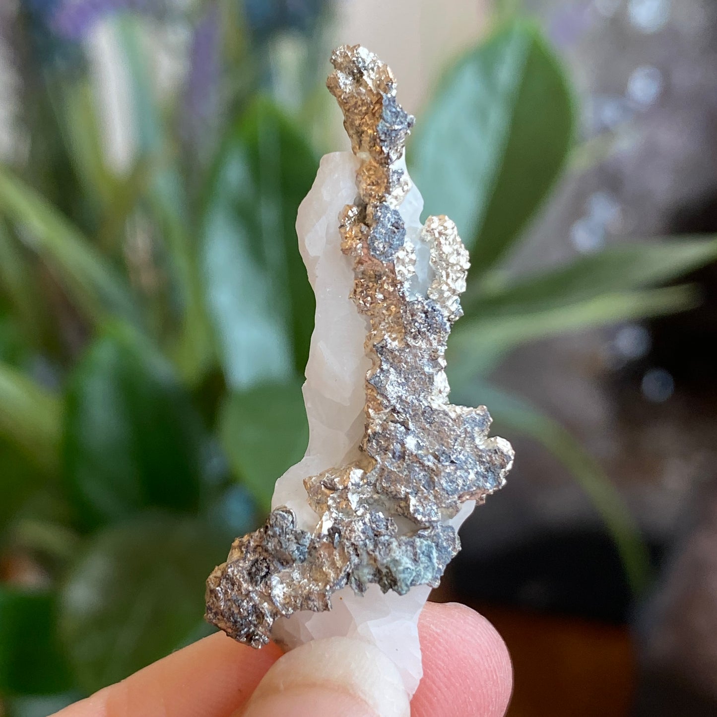 Native Silver on Calcite, Zgounder Morocco