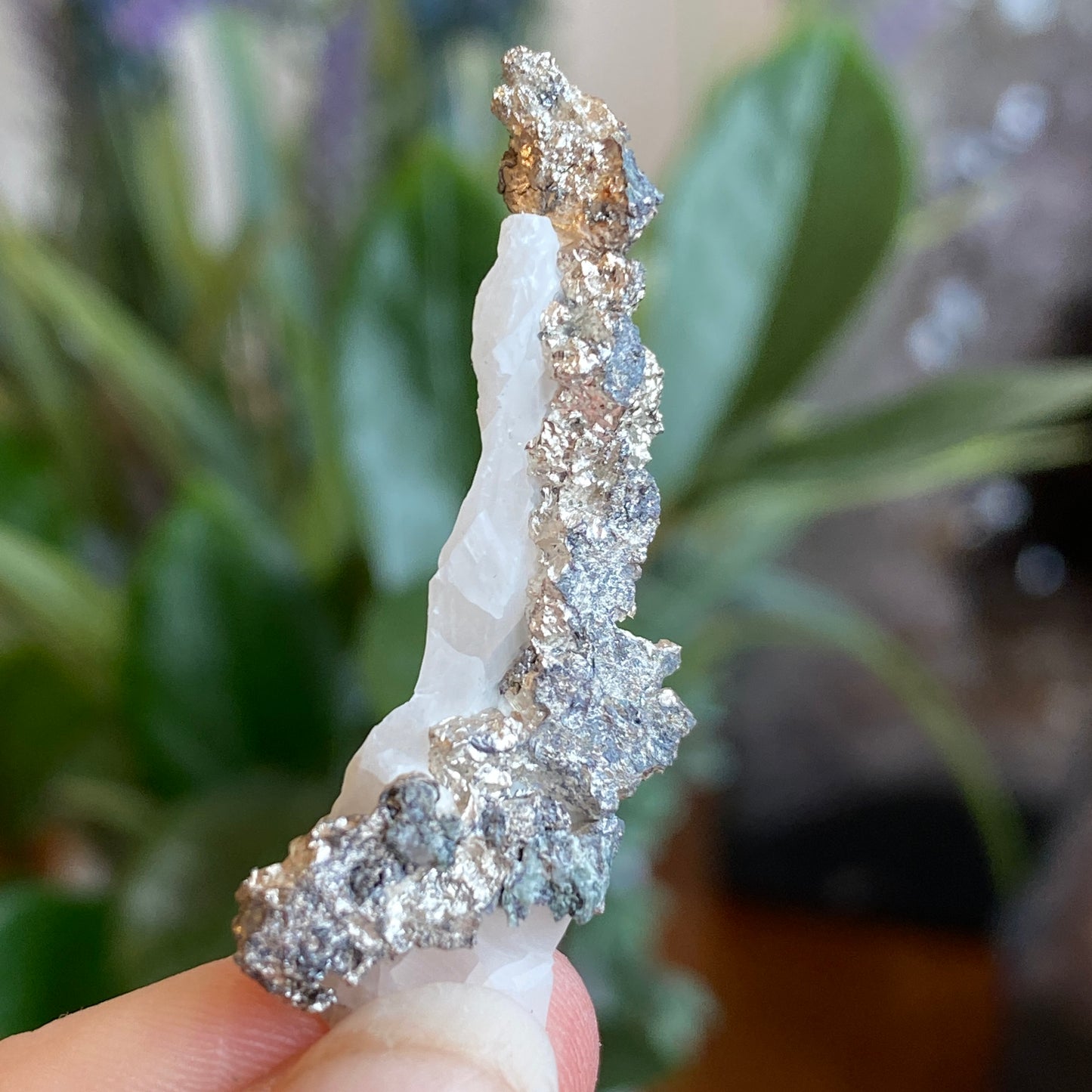 Native Silver on Calcite, Zgounder Morocco