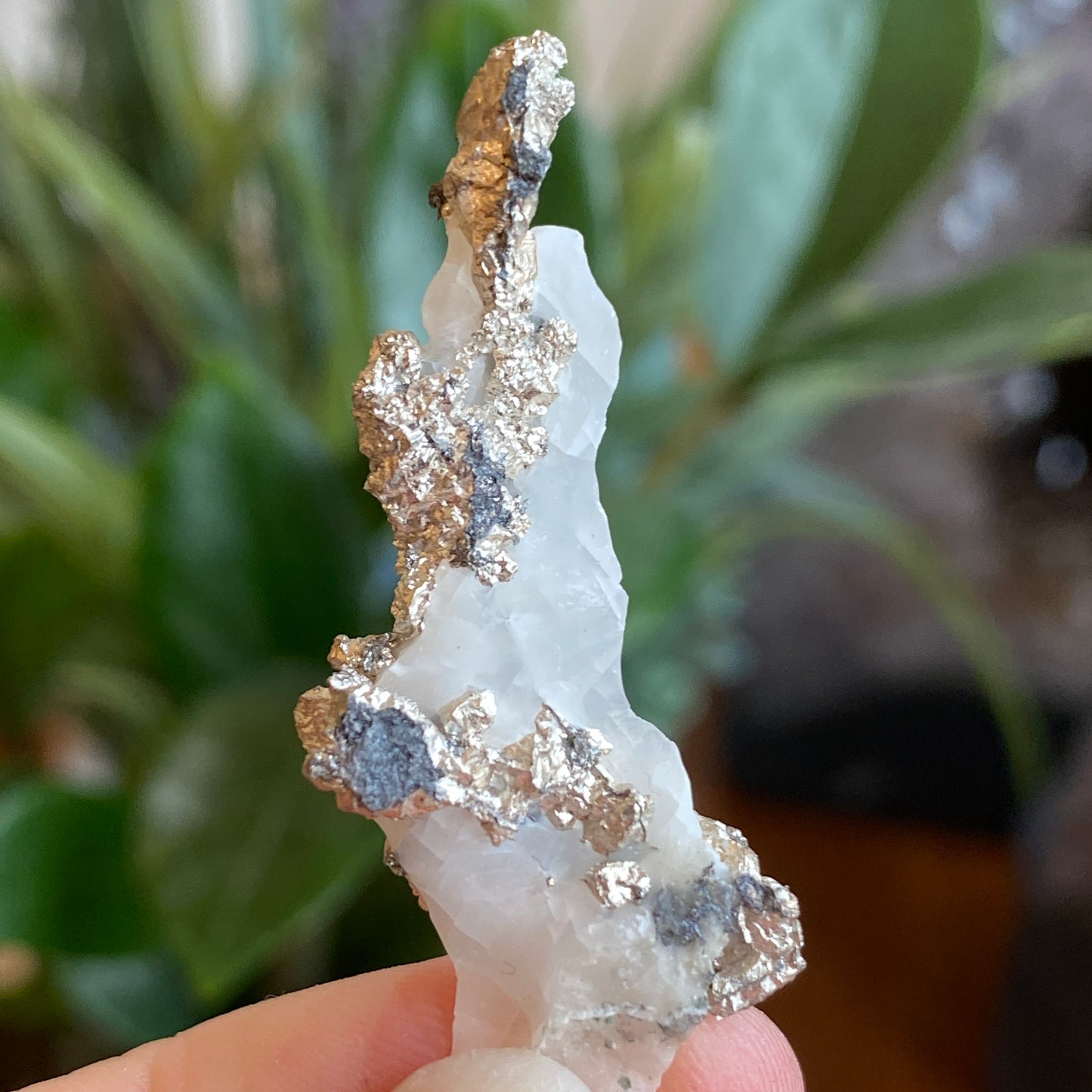 Native Silver on Calcite, Zgounder Morocco