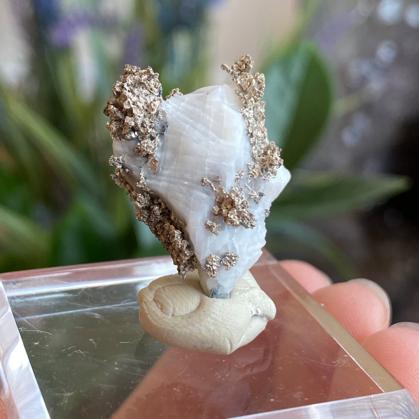 Native Silver on Calcite, Zgounder Morocco