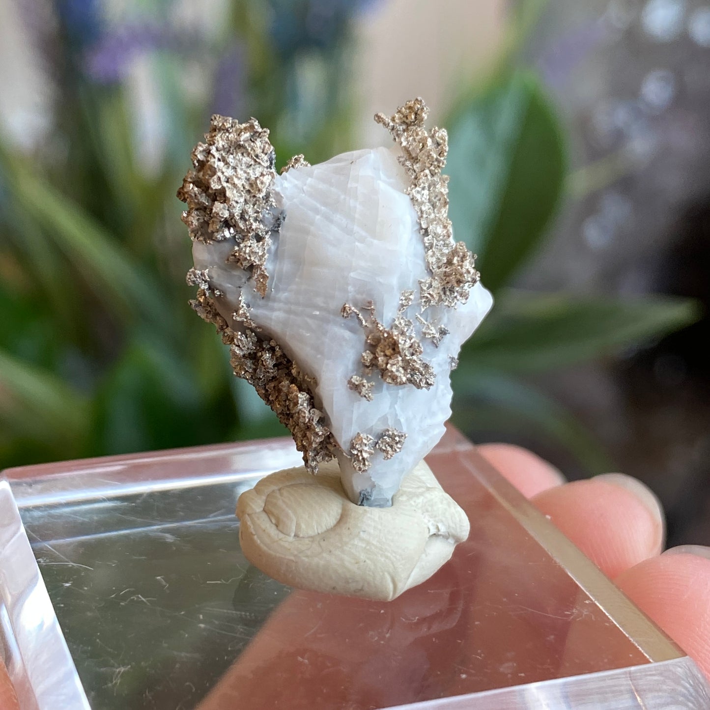 Native Silver on Calcite, Zgounder Morocco
