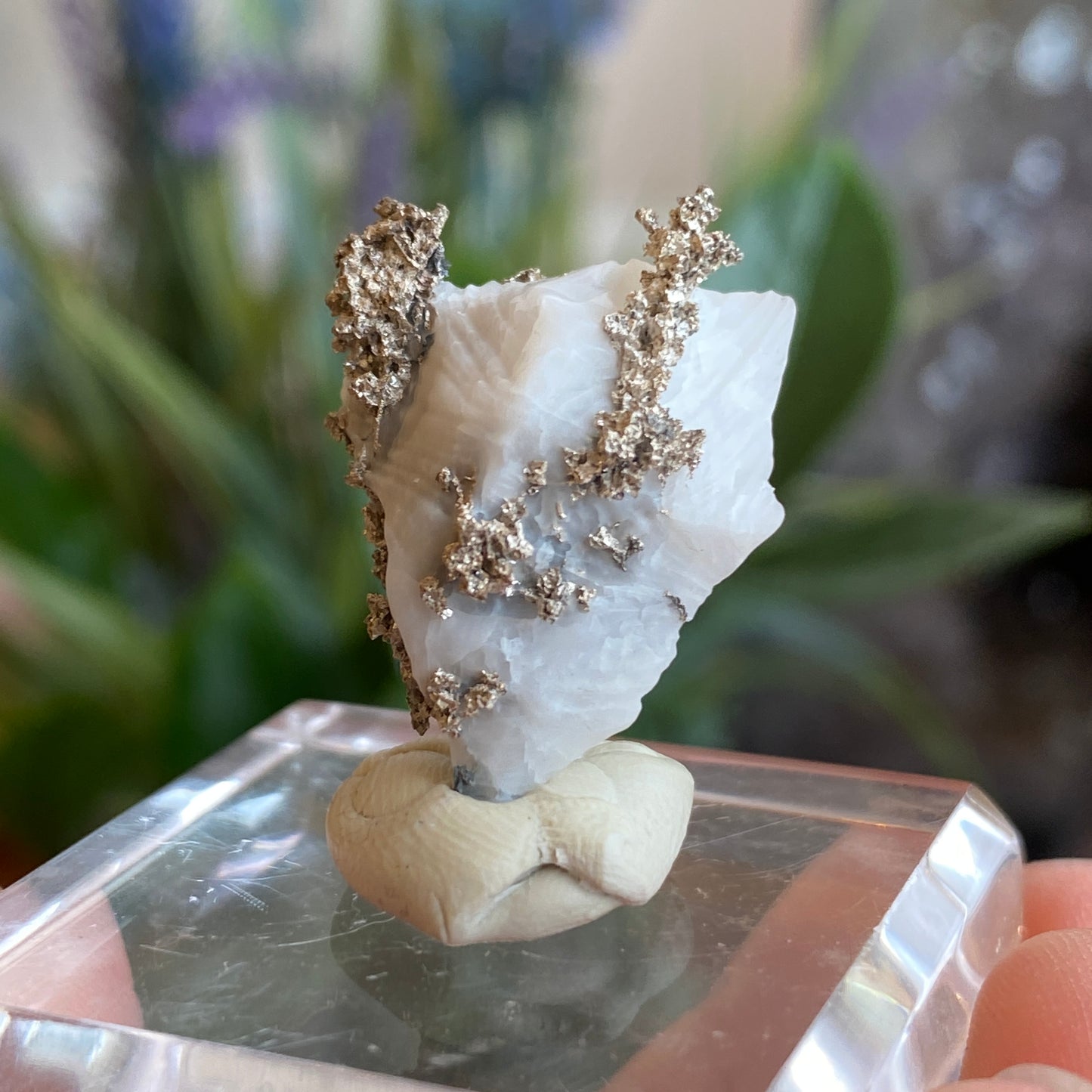 Native Silver on Calcite, Zgounder Morocco