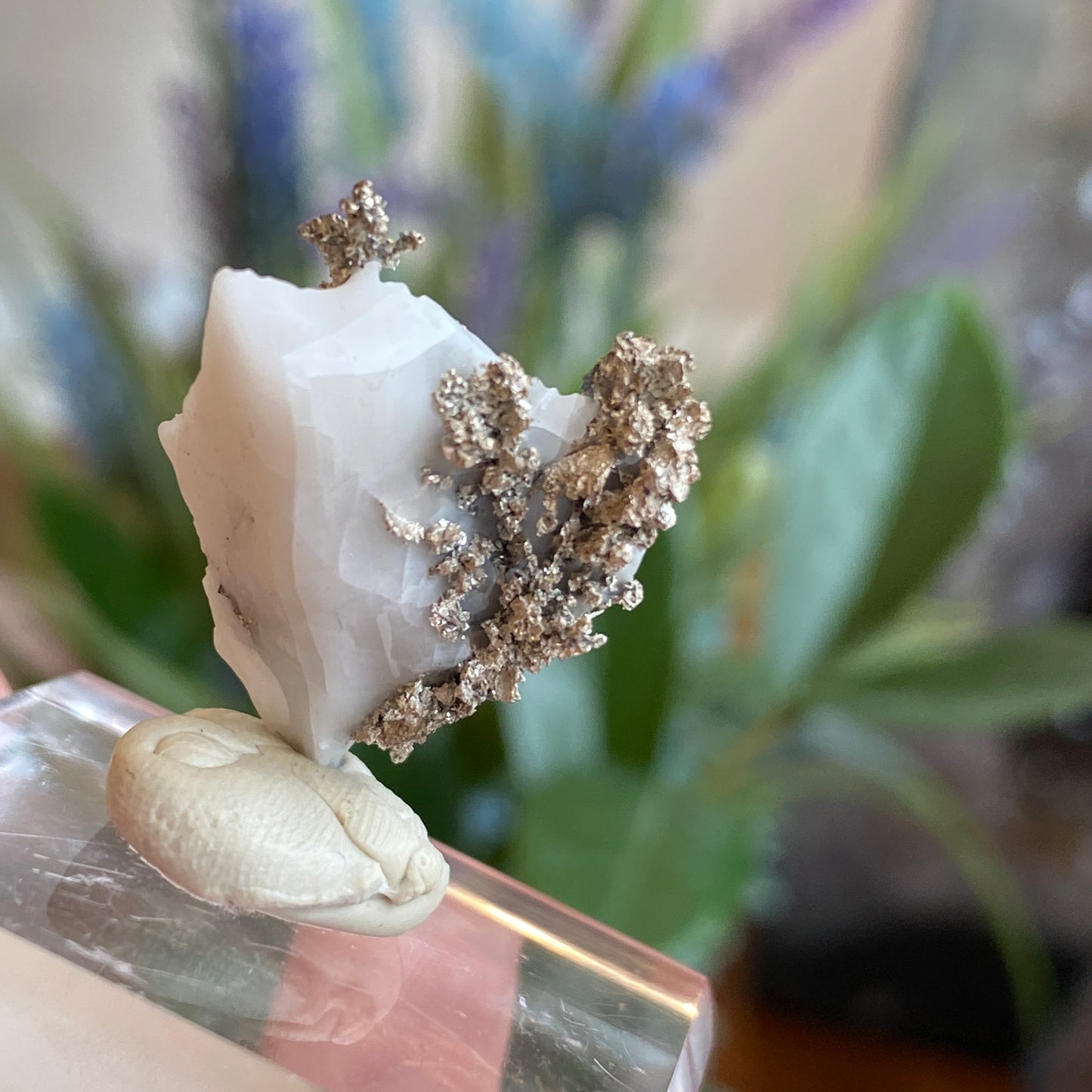Native Silver on Calcite, Zgounder Morocco