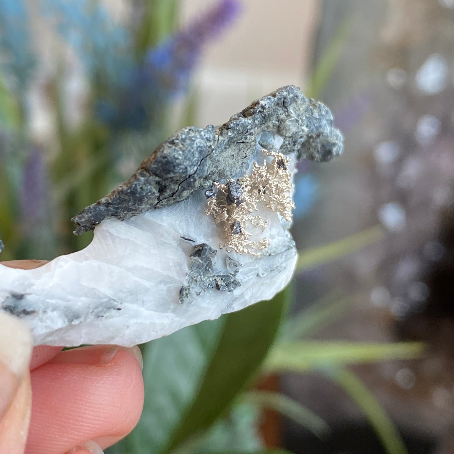 Native Silver on Calcite, Zgounder Morocco