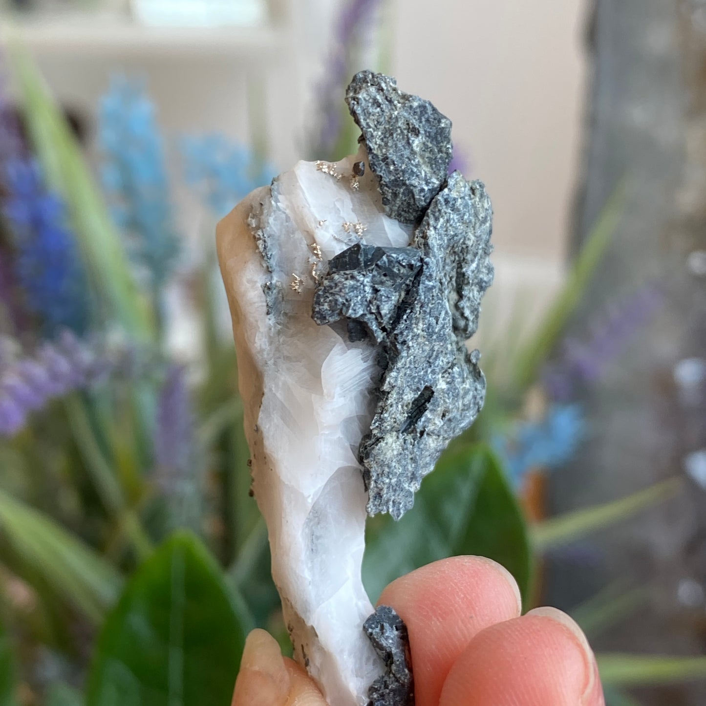 Native Silver on Calcite, Zgounder Morocco