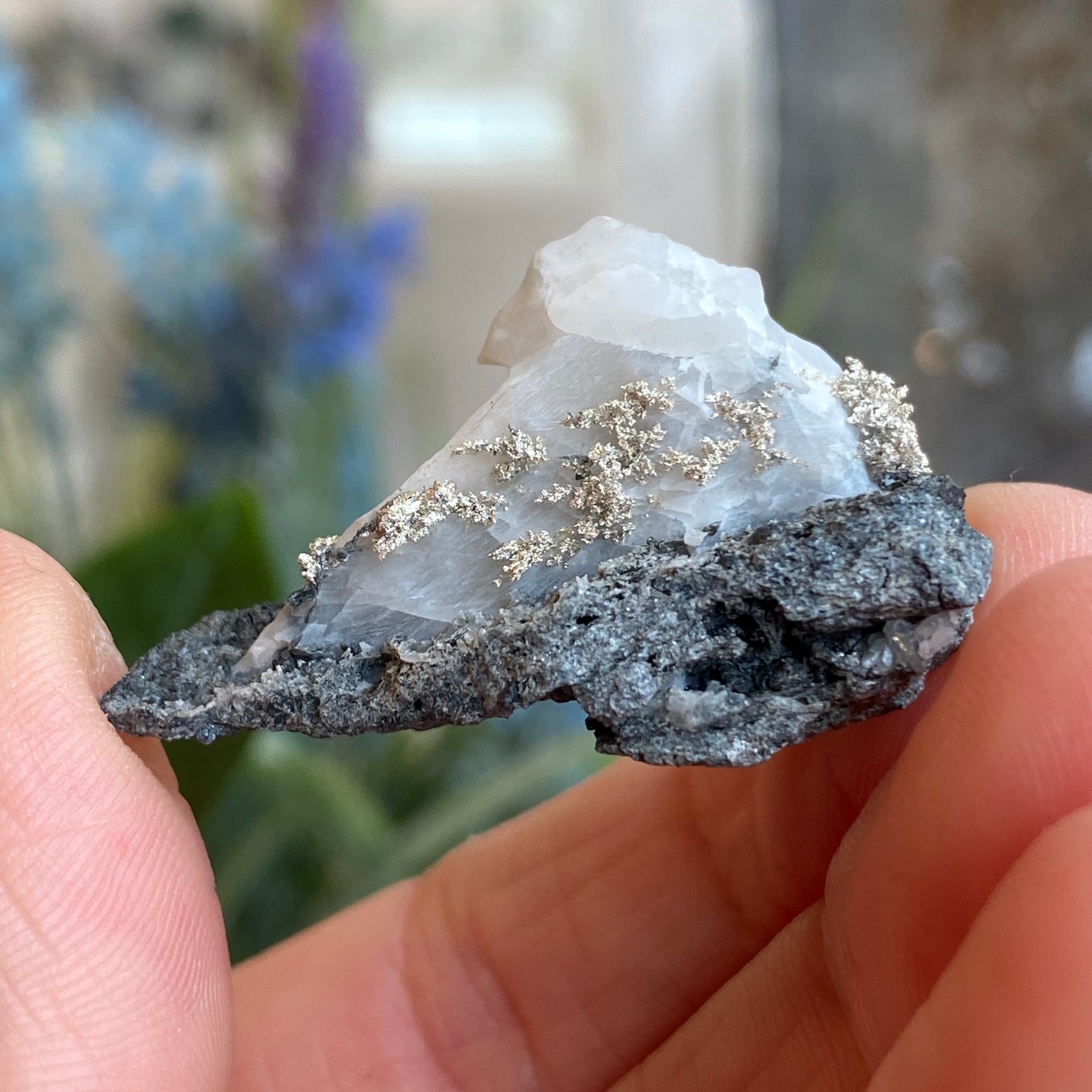 Native Silver on Calcite, Zgounder Morocco