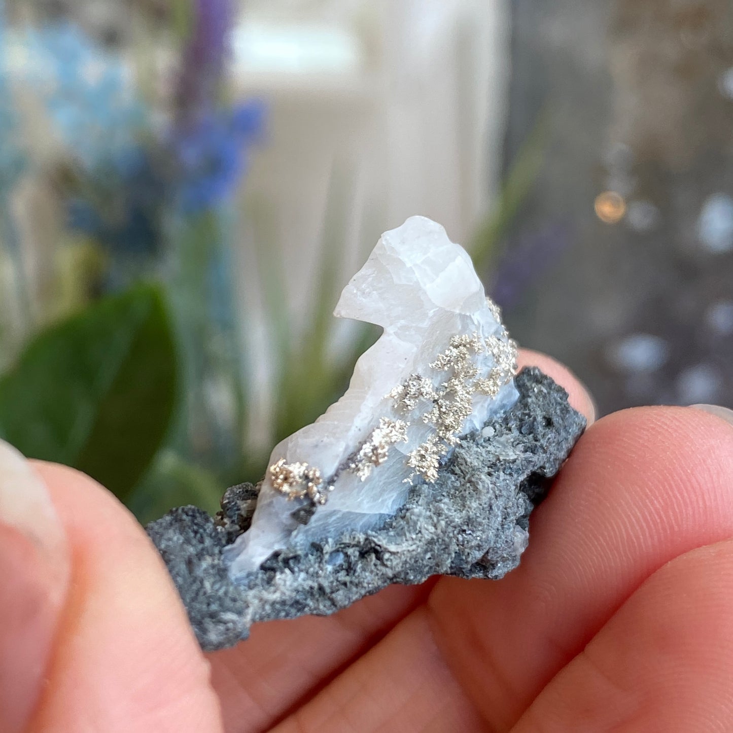 Native Silver on Calcite, Zgounder Morocco
