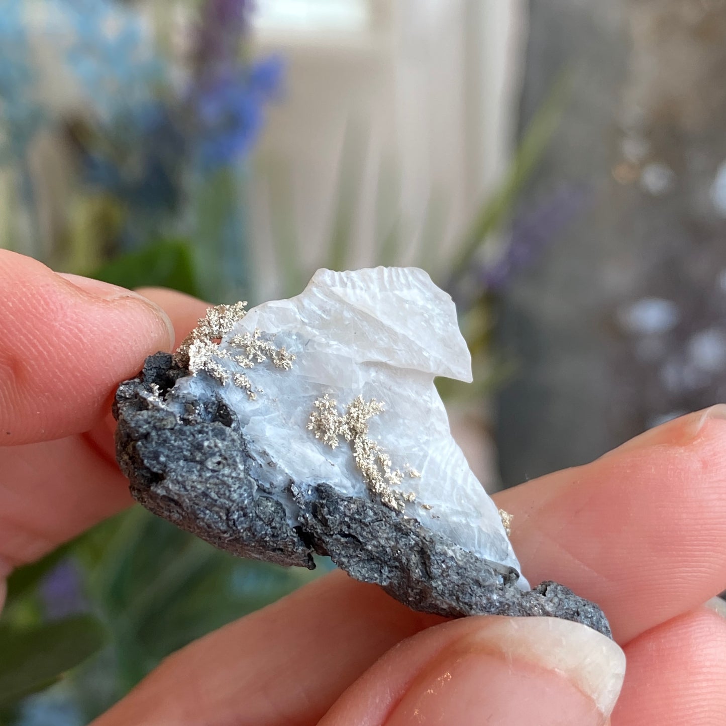 Native Silver on Calcite, Zgounder Morocco
