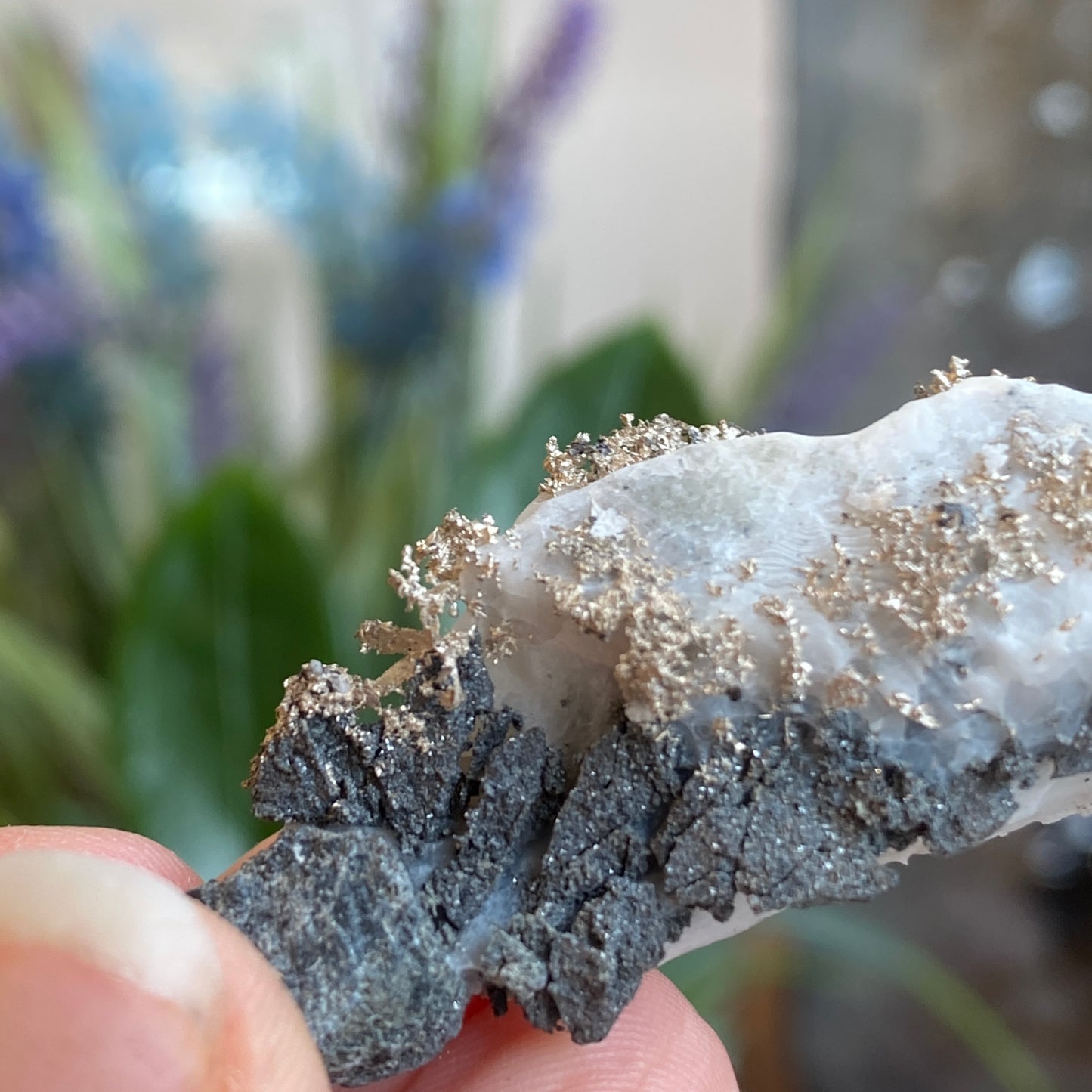 Native Silver on Calcite, Zgounder Morocco