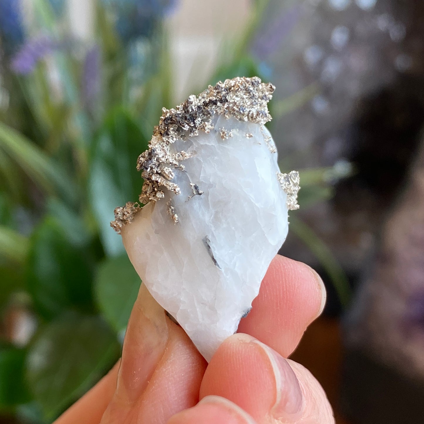 Native Silver on Calcite, Zgounder Morocco