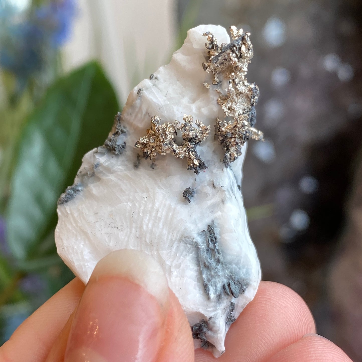Native Silver on Calcite, Zgounder Morocco