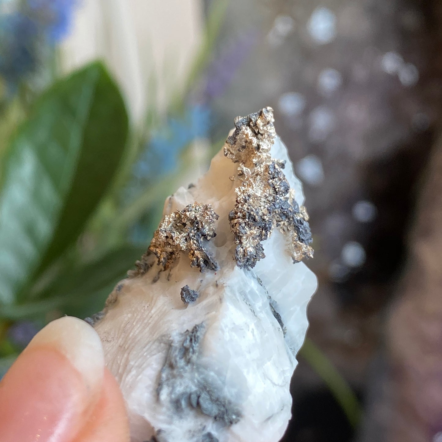 Native Silver on Calcite, Zgounder Morocco