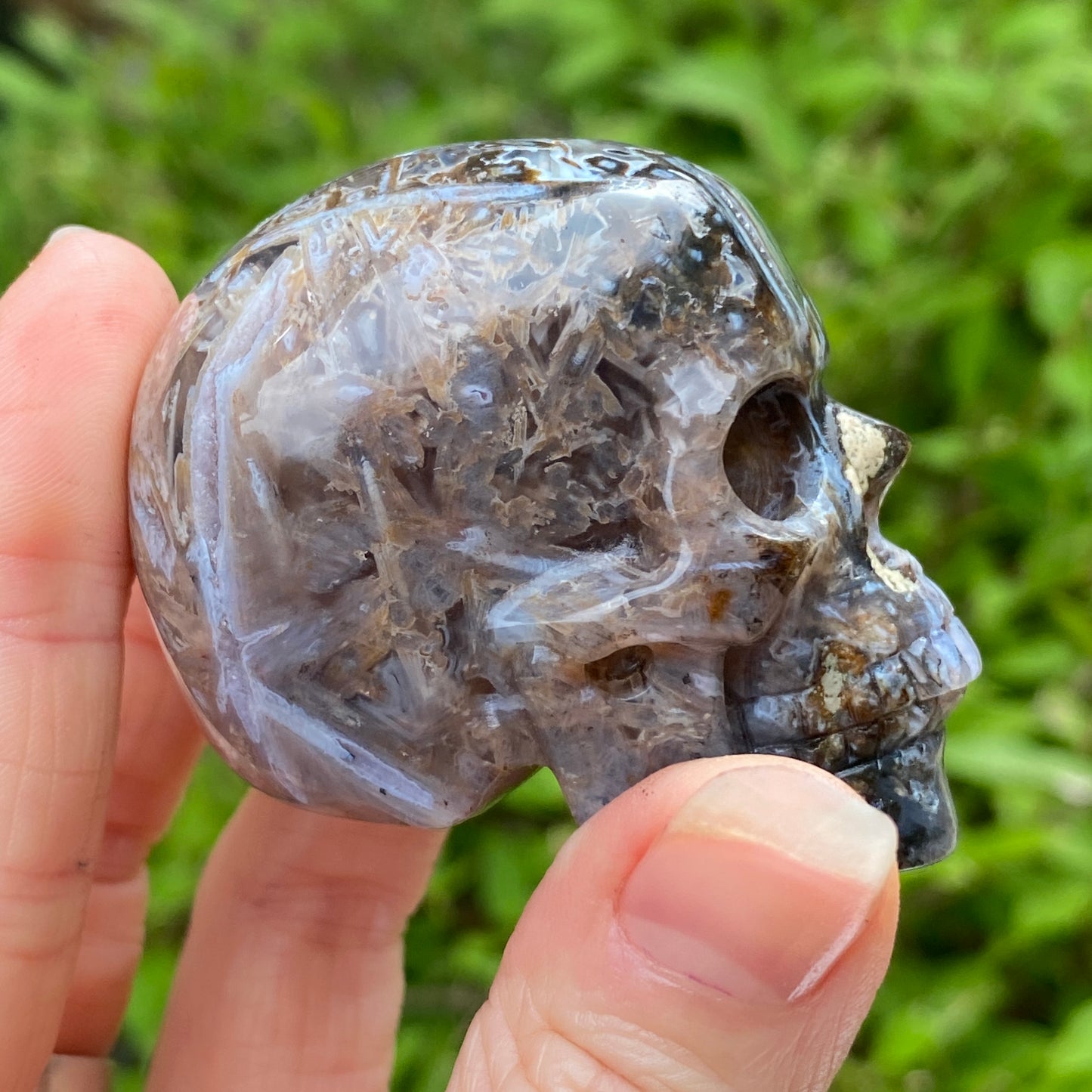 Turkish Stick Agate Skull, 2.1in