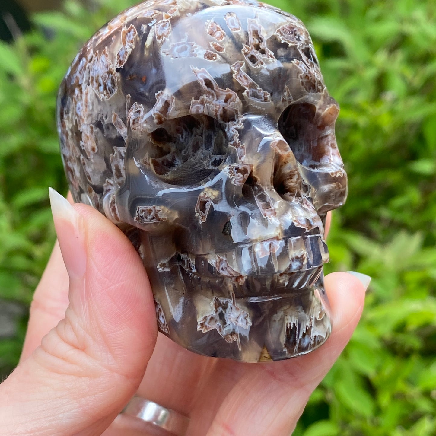 Turkish Stick Agate Skull, 3.2in