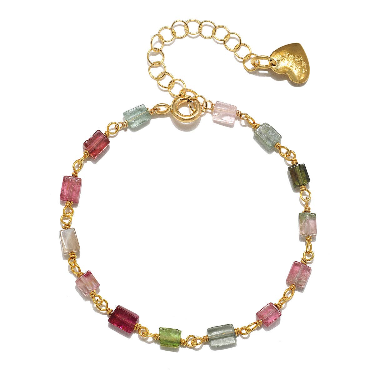 Gold Tourmaline Chicklet Bracelet, Amelia Rose Jewelry