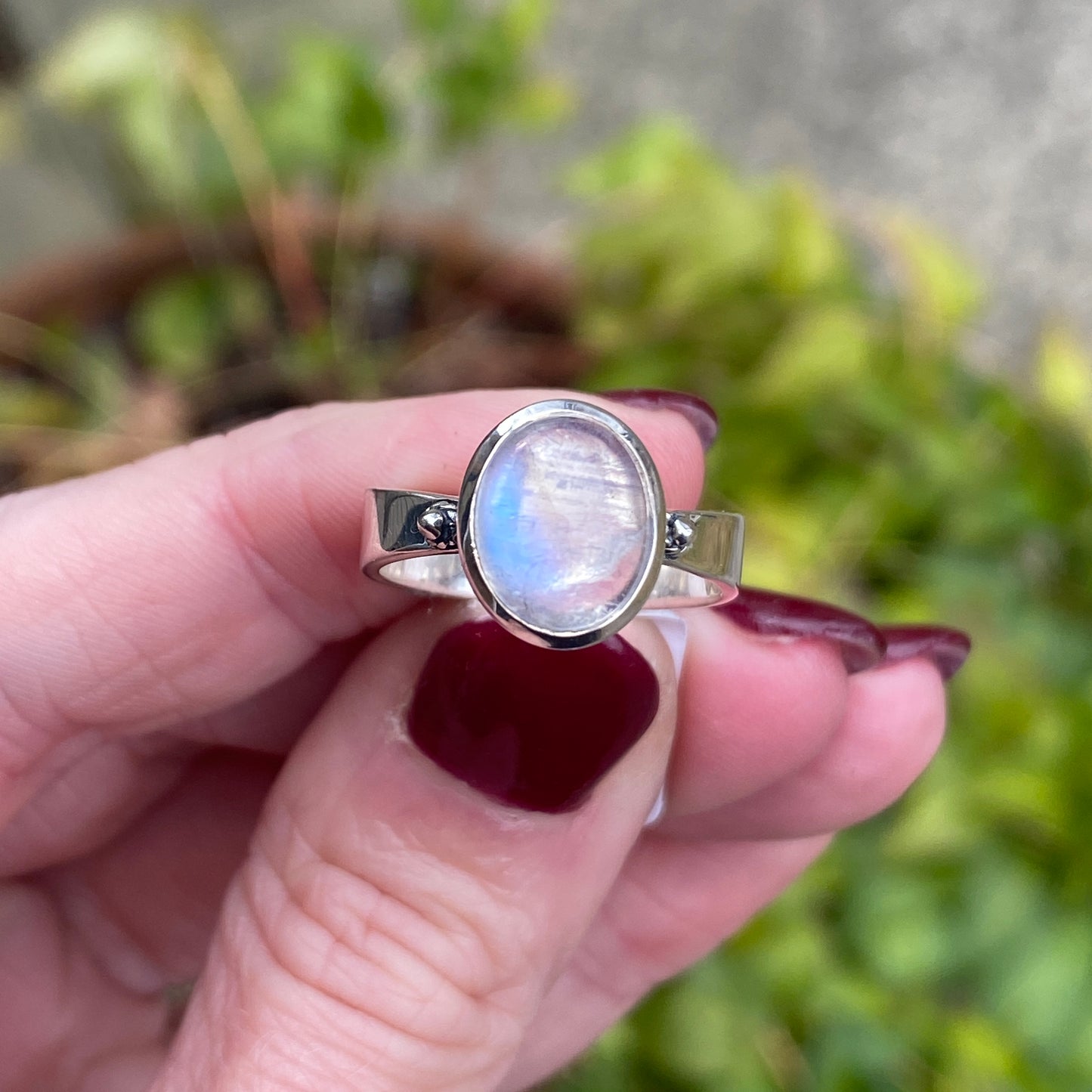 Moonstone Ring, Size 7, Sterling Silver