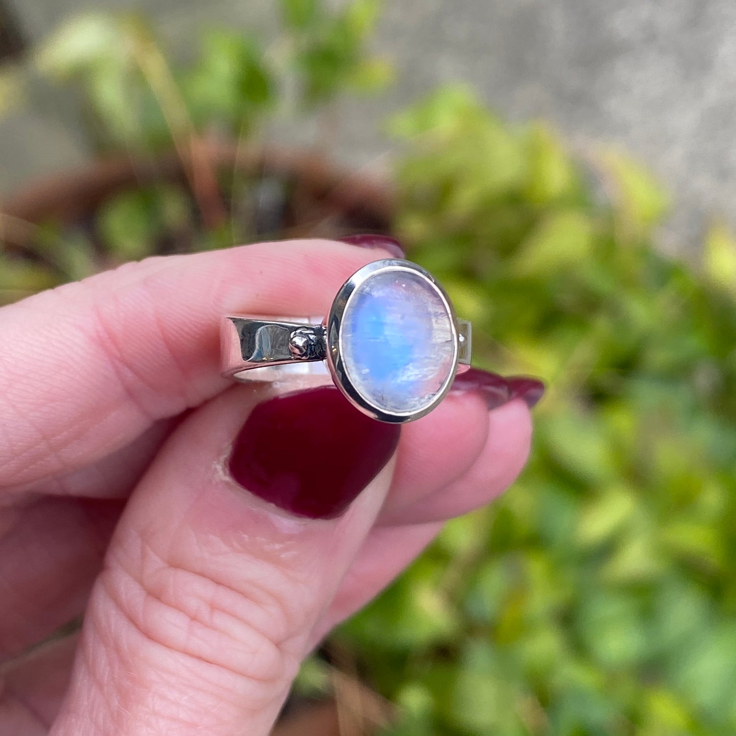 Moonstone Ring, Size 7, Sterling Silver