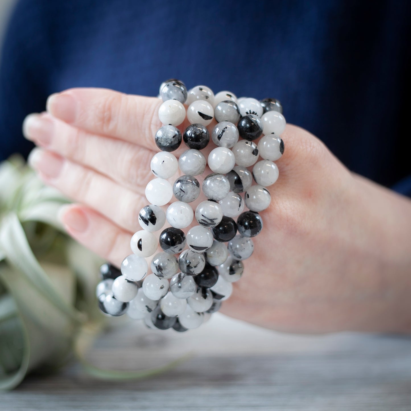 Tourmalated Quartz Bracelet, 8mm