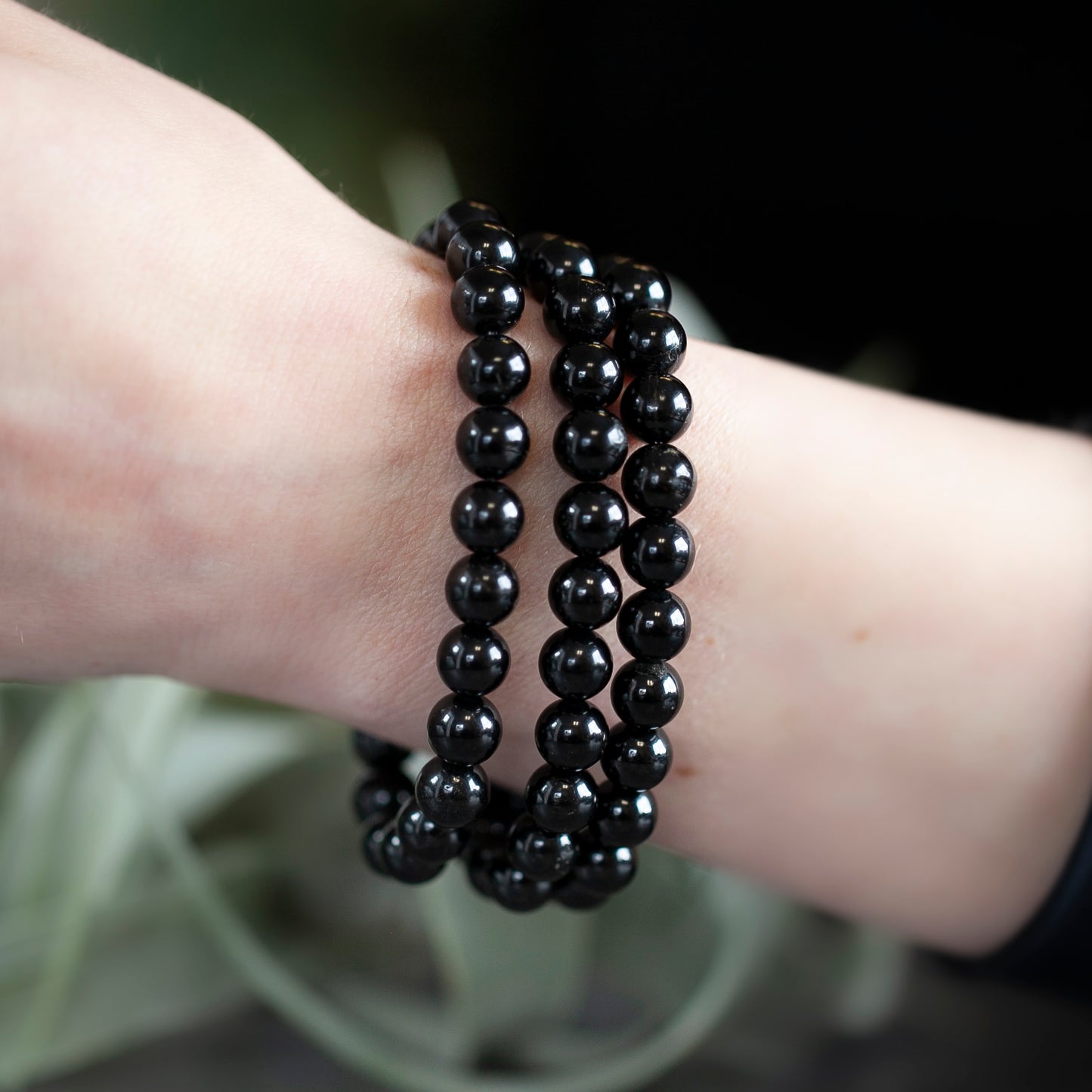 Black Tourmaline Bracelet, 8mm Beads