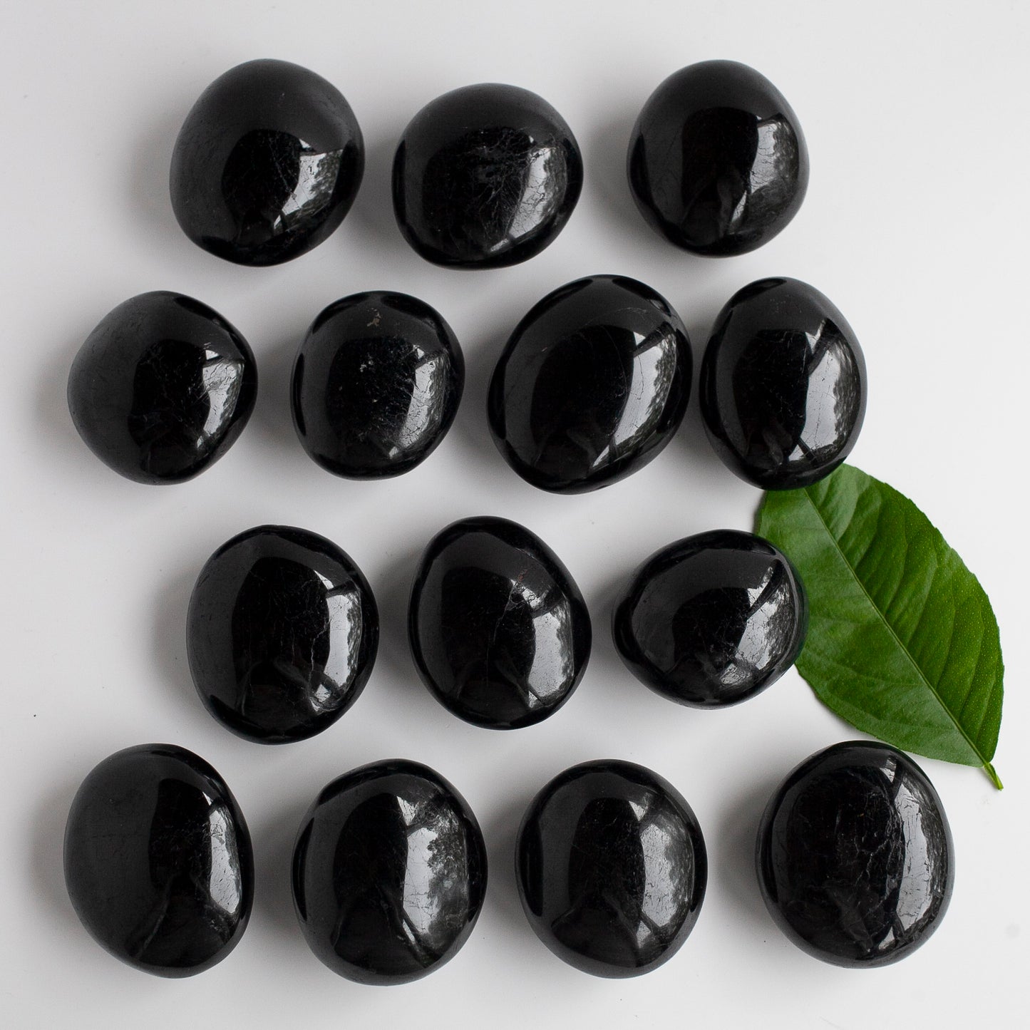Black Tourmaline Pebble, Large Palm Stone