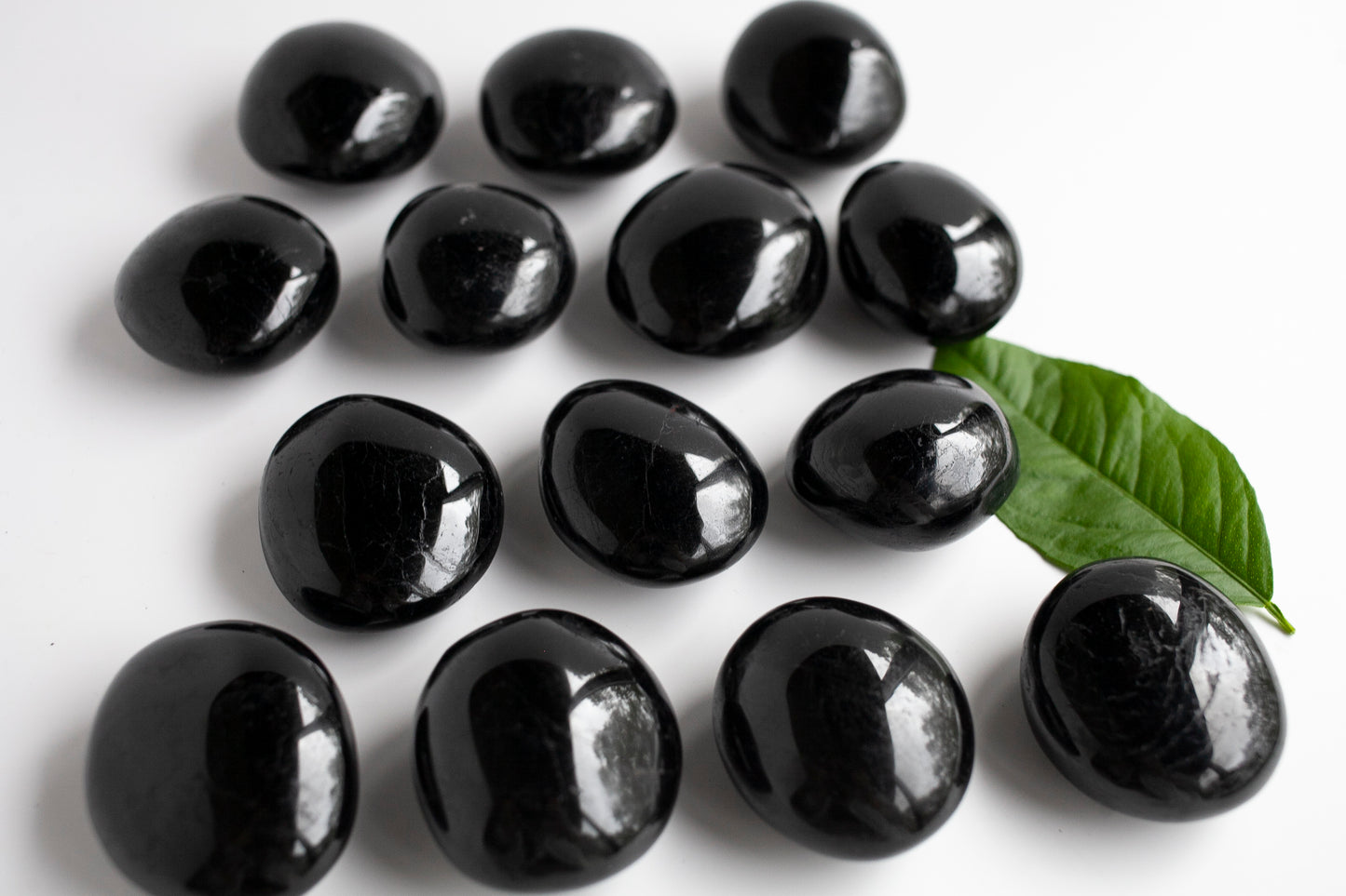 Black Tourmaline Pebble, Large Palm Stone