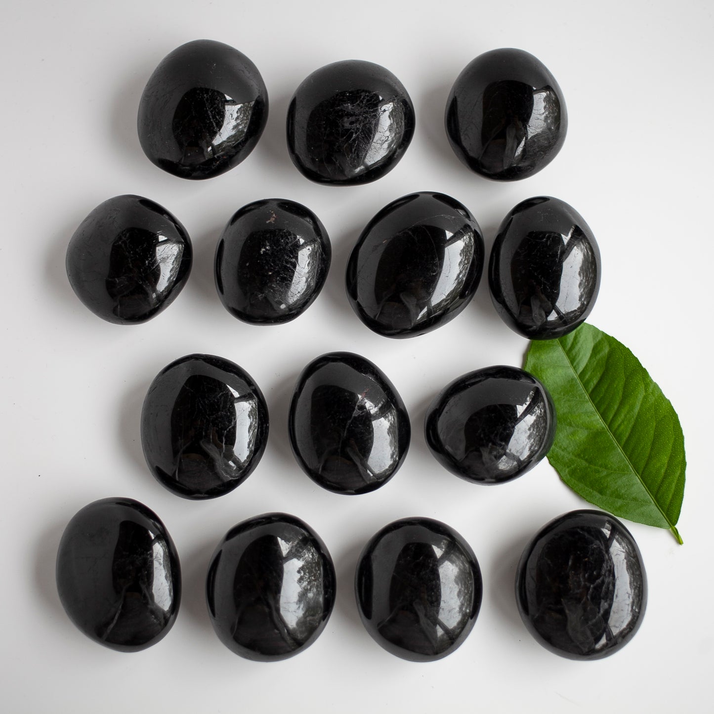 Black Tourmaline Pebble, Large Palm Stone