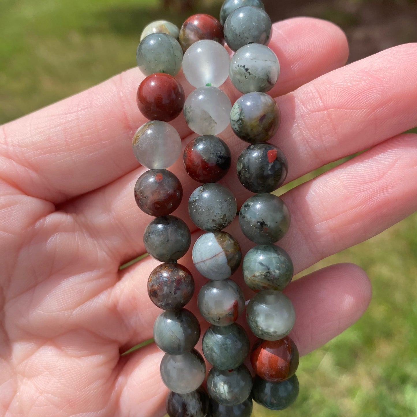 Bloodstone Bracelet, 8mm African Bloodstone