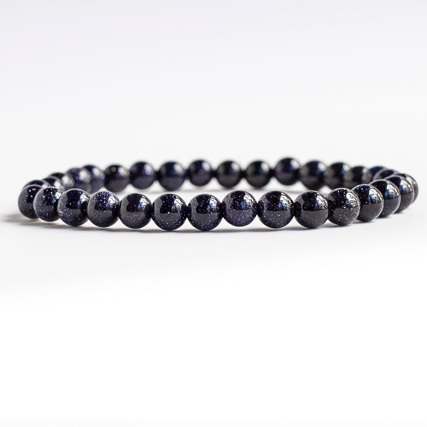 Blue Goldstone Bracelet, 6mm (Glass)