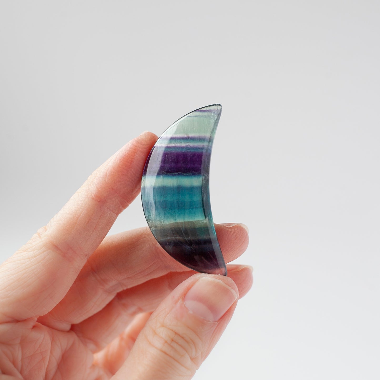 Fluorite Moon, Rainbow or Lavender Color