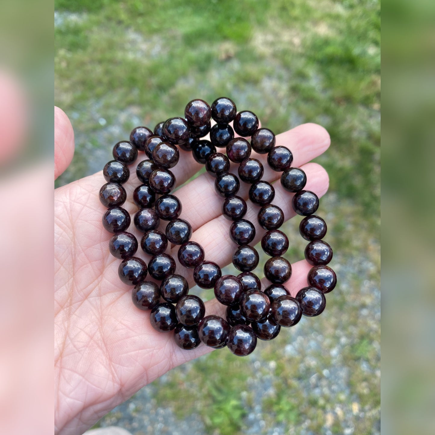 Garnet Bracelet, 8mm Bead