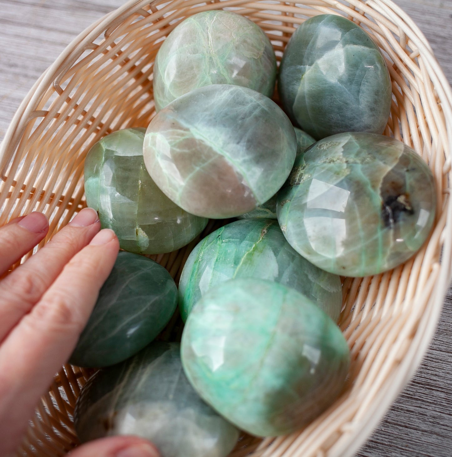 Garnierite Palm Stone (green moonstone)