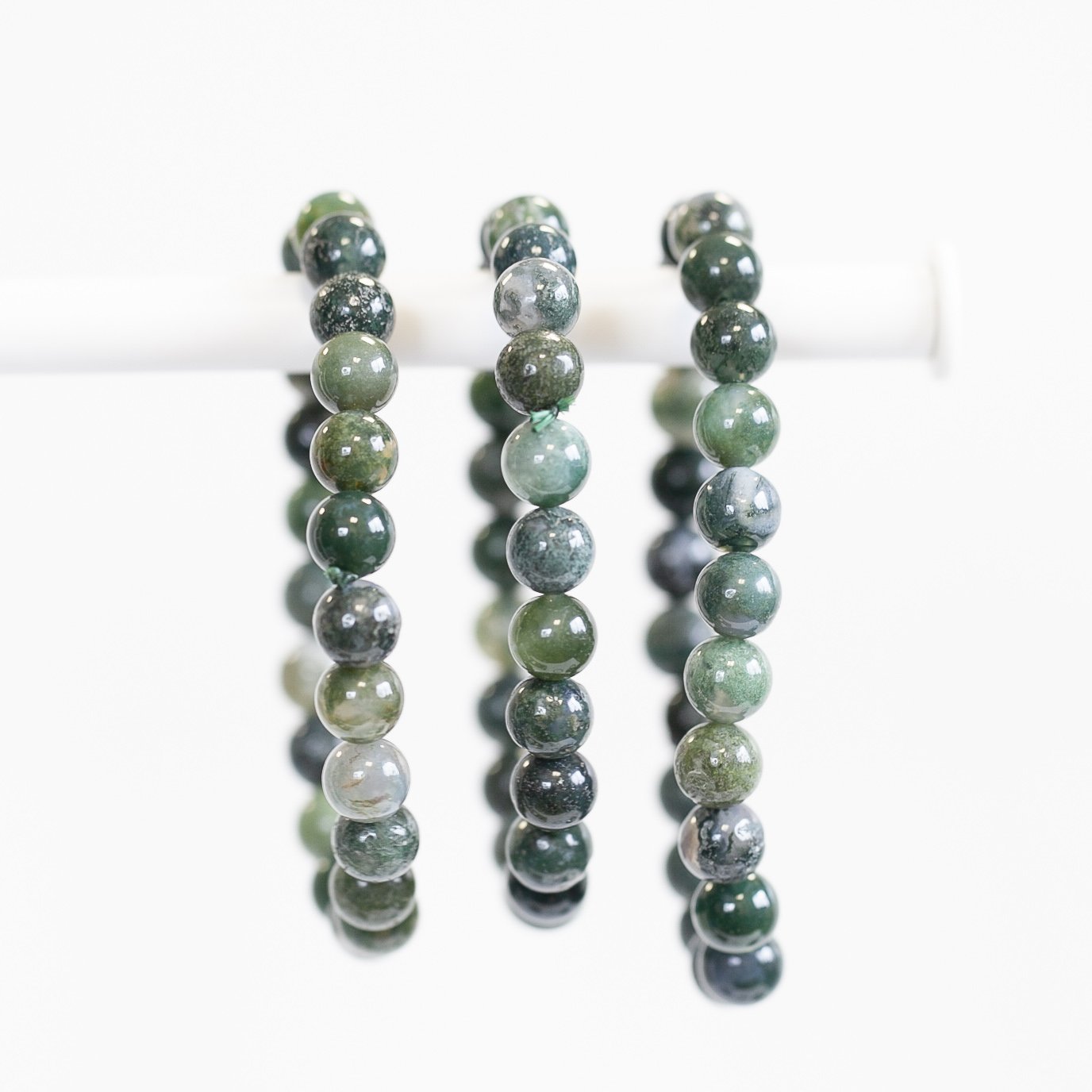 Moss Agate Bracelet, 8mm