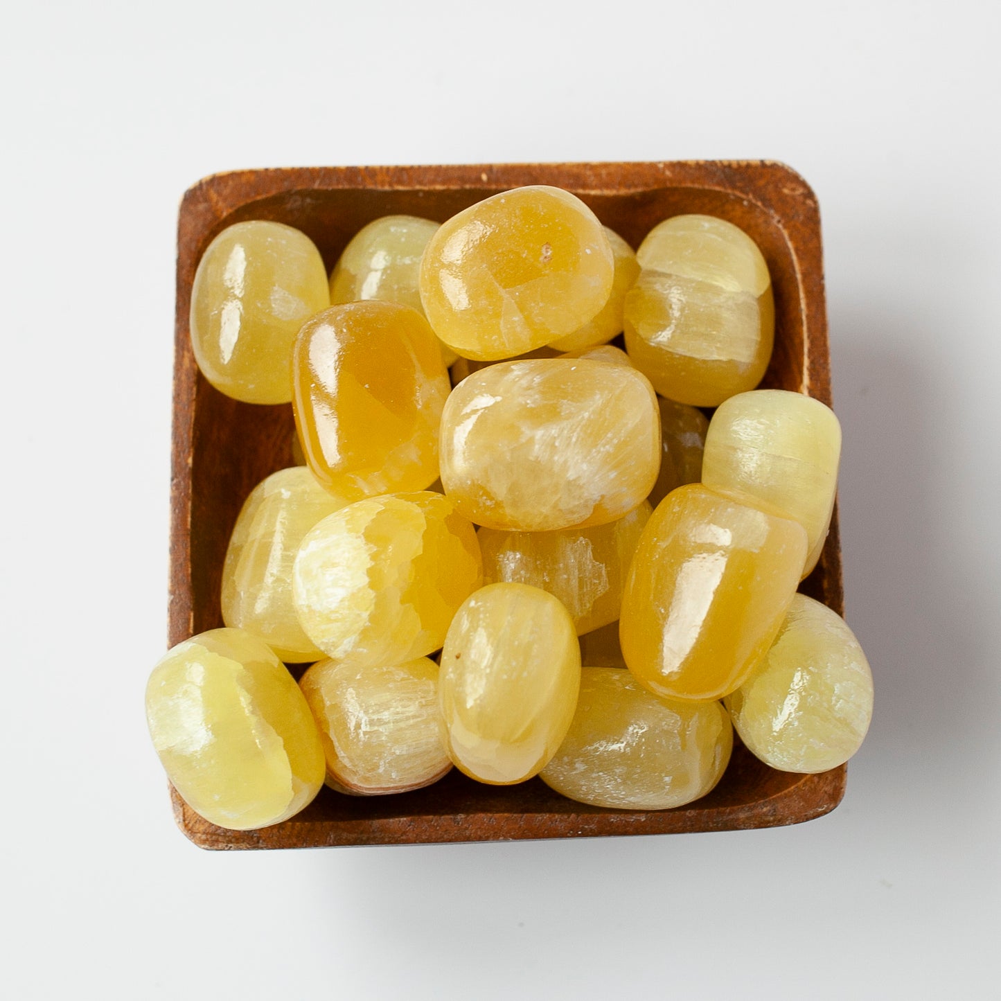 Pineapple Calcite Tumbled Stone, Yellow Calcite