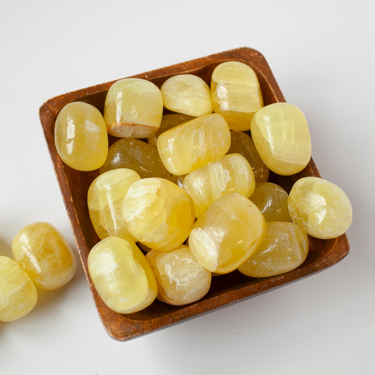 Pineapple Calcite Tumbled Stone, Yellow Calcite