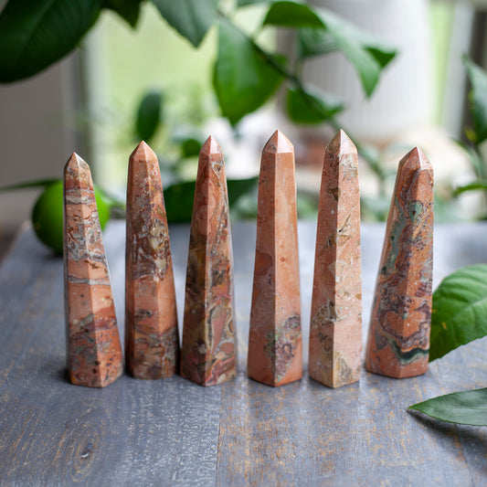 Pink Picasso Jasper Obelisk